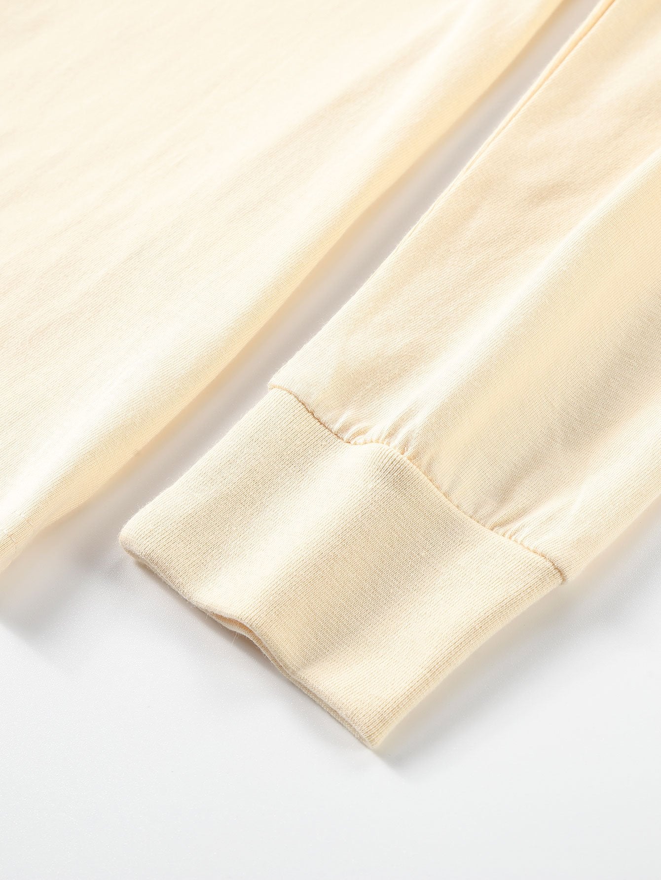 Basic Long Sleeve Heavy Weight Arc Hem T-Shirt - Naturzy