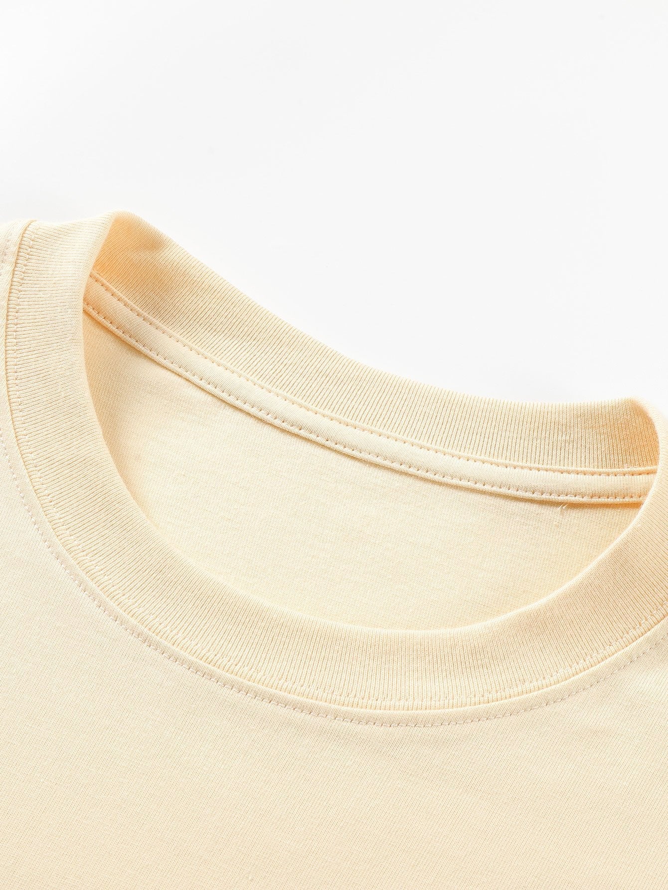 Basic Long Sleeve Heavy Weight Arc Hem T-Shirt - Naturzy