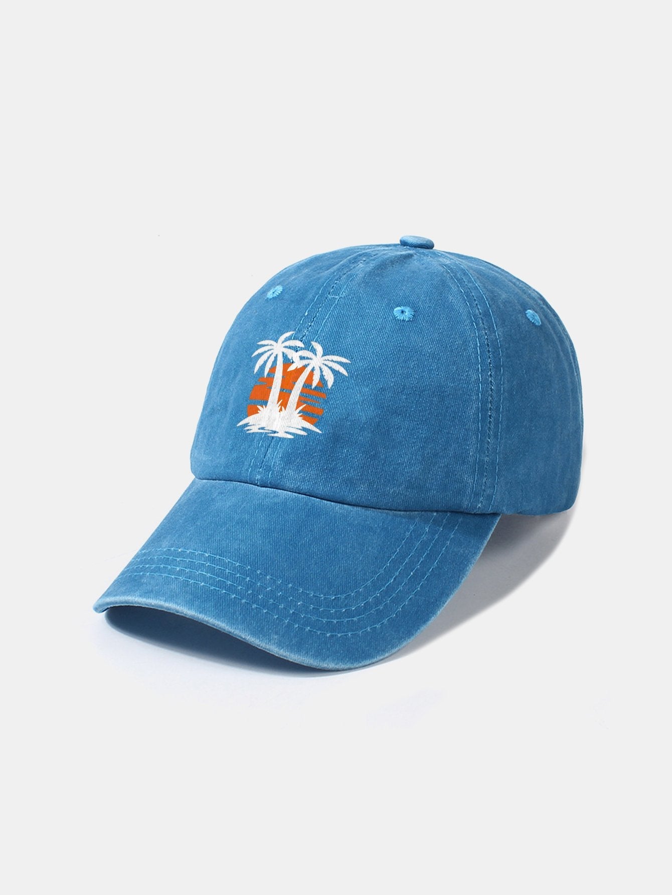 Coconut tree sunset pattern classic retro washed cotton casual baseball cap - Naturzy