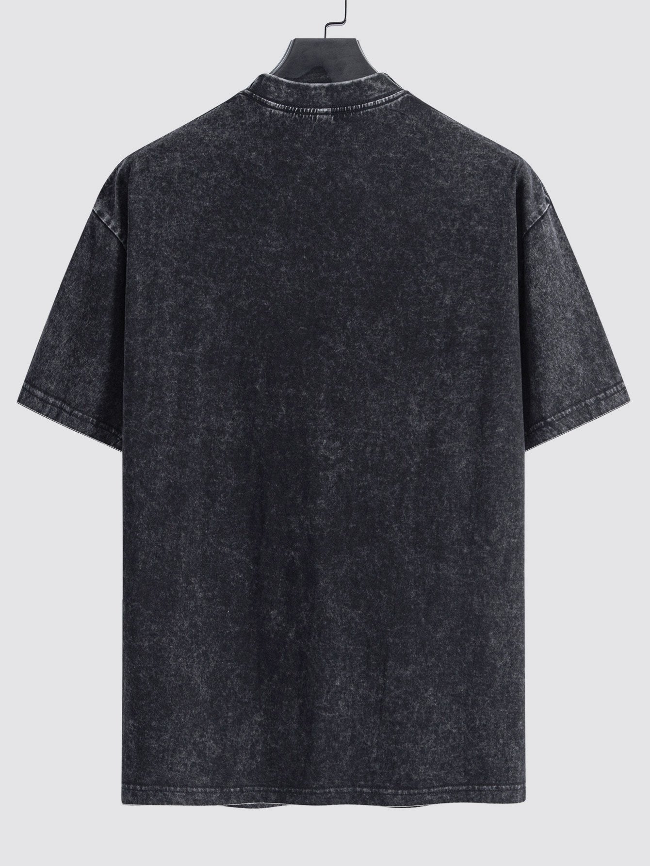 Cross Slogan Print Washed Distressed Drop Shoulder T-Shirt - Naturzy
