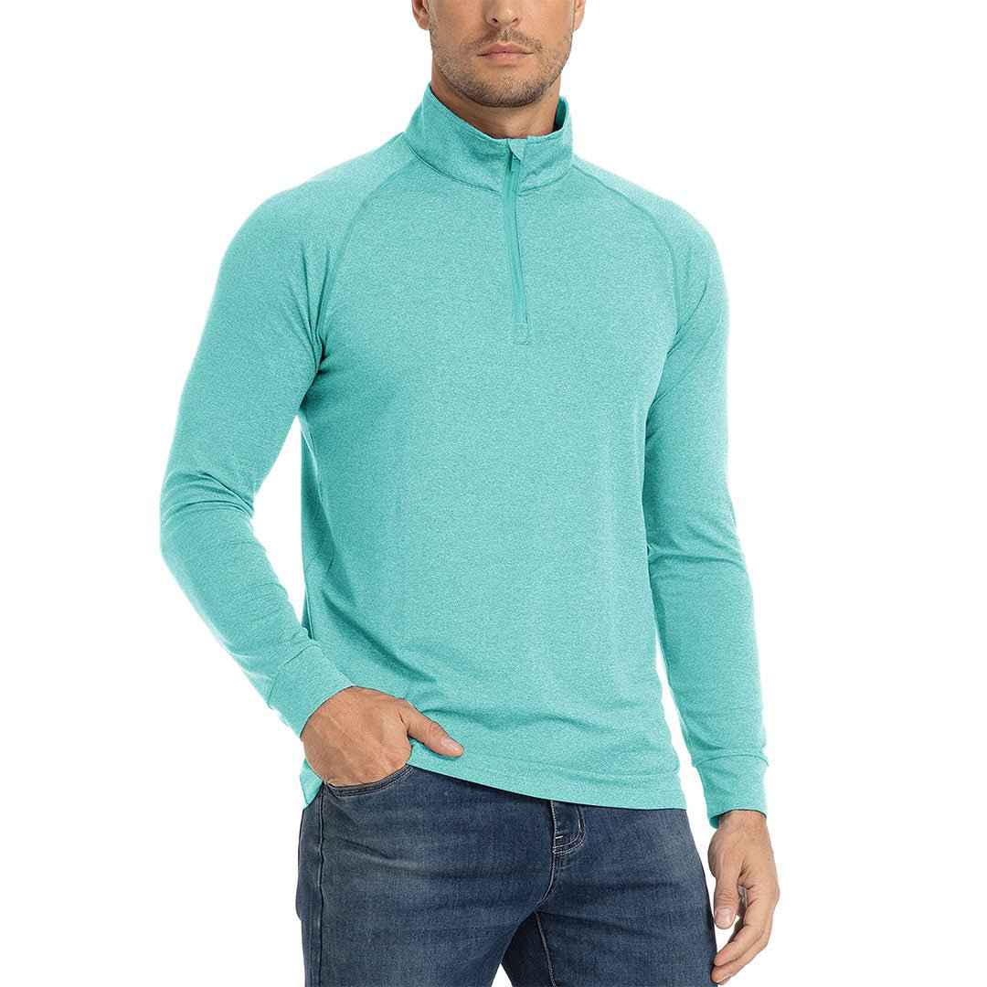 Men's 1/4 Zip Pullover Shirts Sun Protection UPF 50+ Long Sleeve