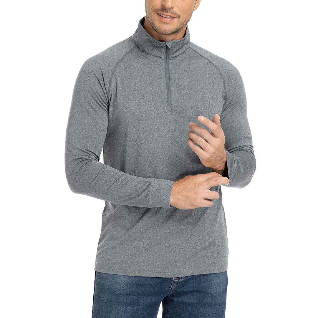 Men's 1/4 Zip Pullover Shirts Sun Protection UPF 50+ Long Sleeve