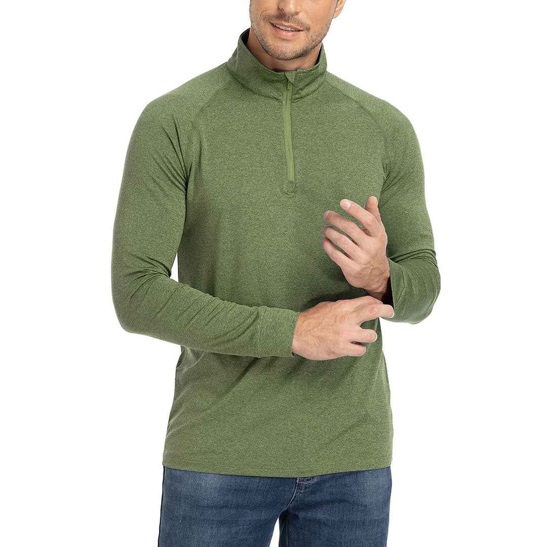 Men's 1/4 Zip Pullover Shirts Sun Protection UPF 50+ Long Sleeve