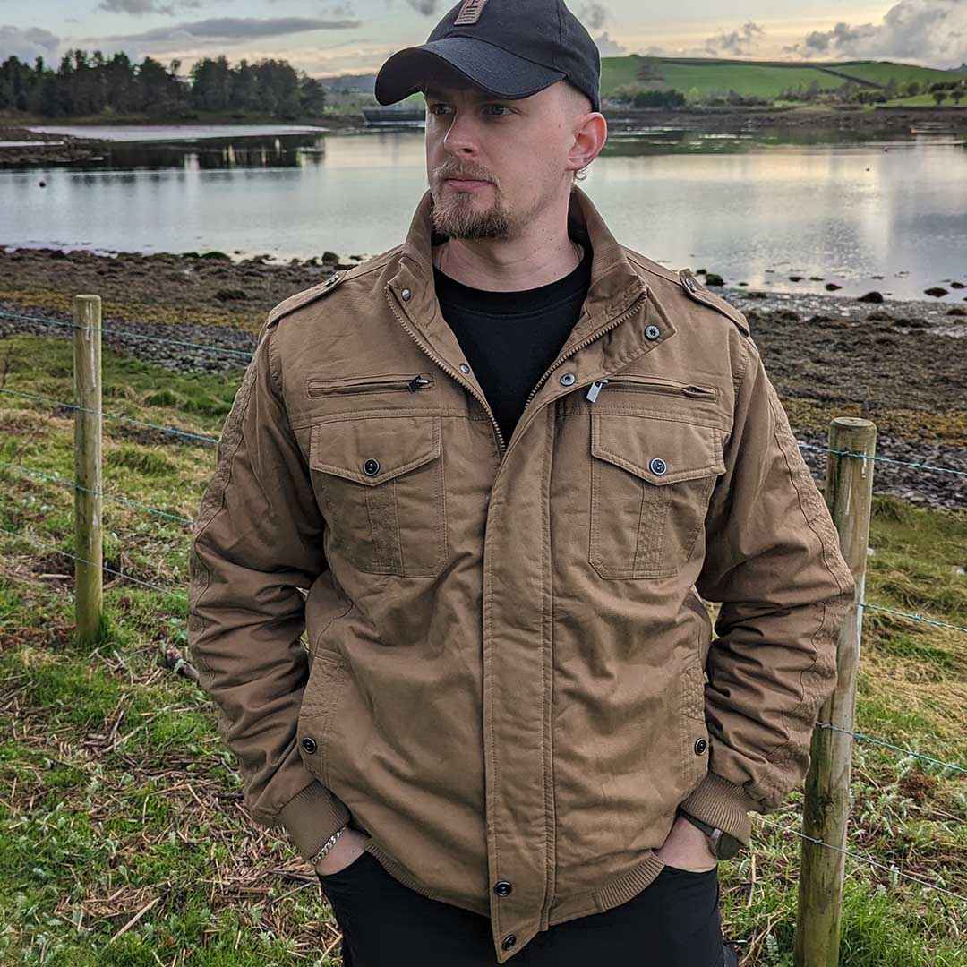 Men's Fleece Lined Tactical Bomber Jacket