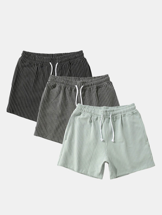 3 Pieces Striped Jersey 3" Shorts - Naturzy