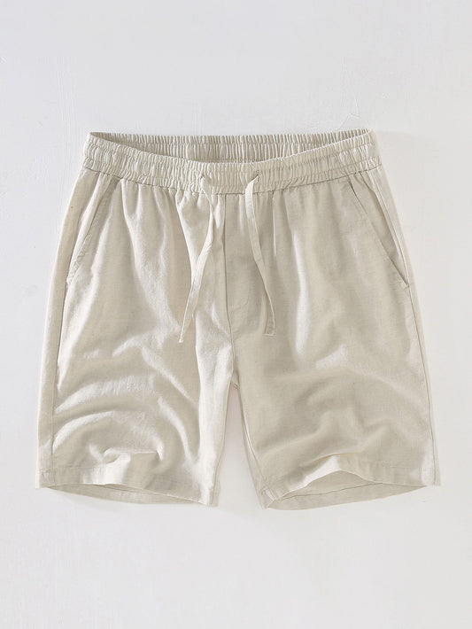 Linen Drawstring Shorts - Naturzy