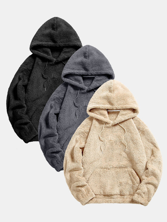 3 Pieces Basic Teddy Hoodies - Naturzy