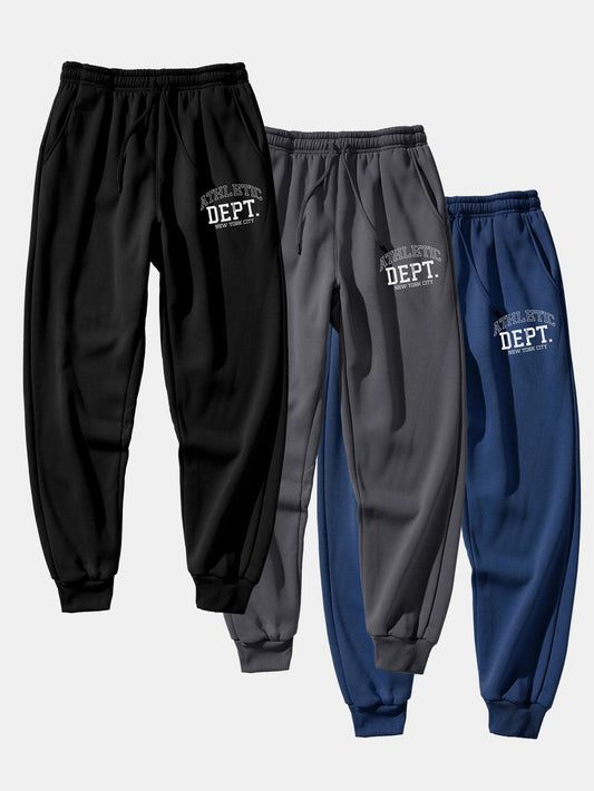 3 Pieces Athletic Dept Print Jogger Pants - Naturzy