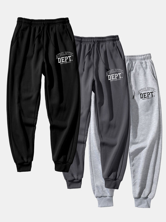 3 Pieces Athletic Dept Print Jogger Pants - Naturzy