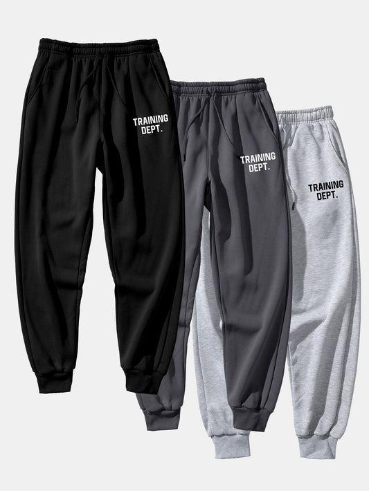 3 Pieces Training Dept Print Jogger Pants - Naturzy