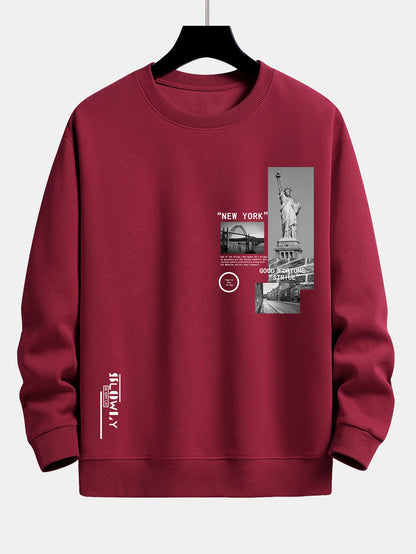 New York Architecture Print Relax Fit Sweatshirt
