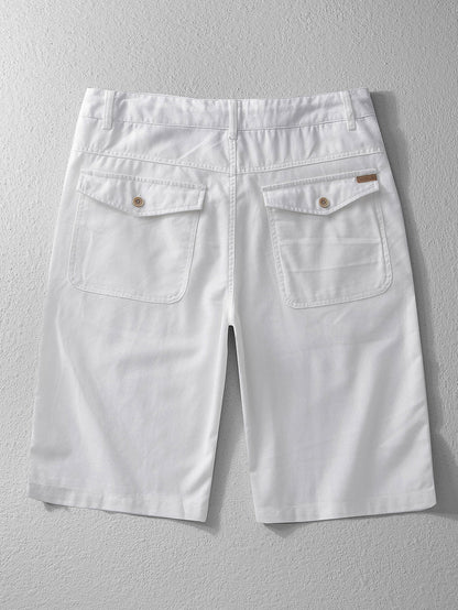 Linen Cotton Blend 11" Shorts - Naturzy
