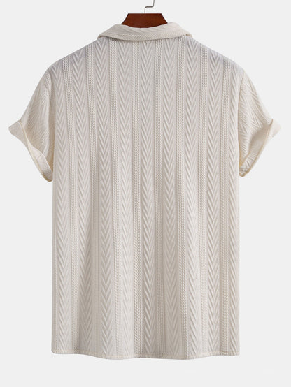 Texture Jacquard Cuban Shirt - Naturzy