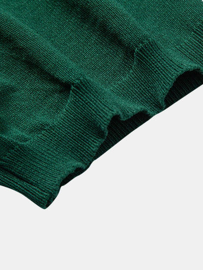Stripe Jacquard Knit Polo Shirt - Naturzy