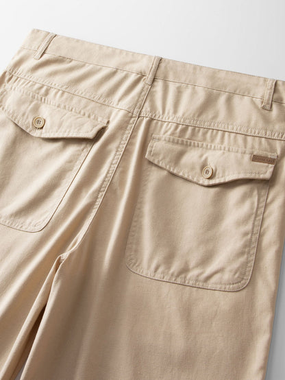 Linen Cotton Blend 11" Shorts - Naturzy