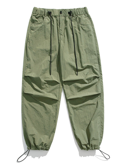 Elastic Waist Parachute Pants - Naturzy