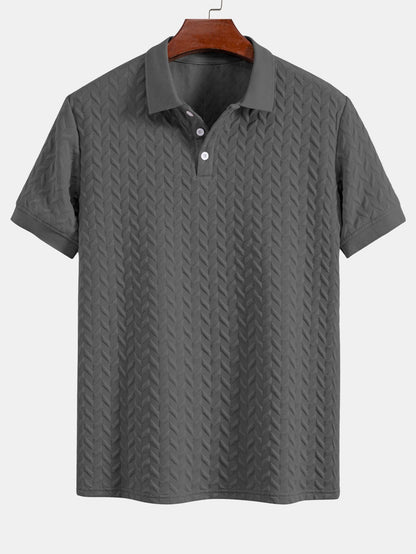 Geometric Jacquard Polo - Naturzy