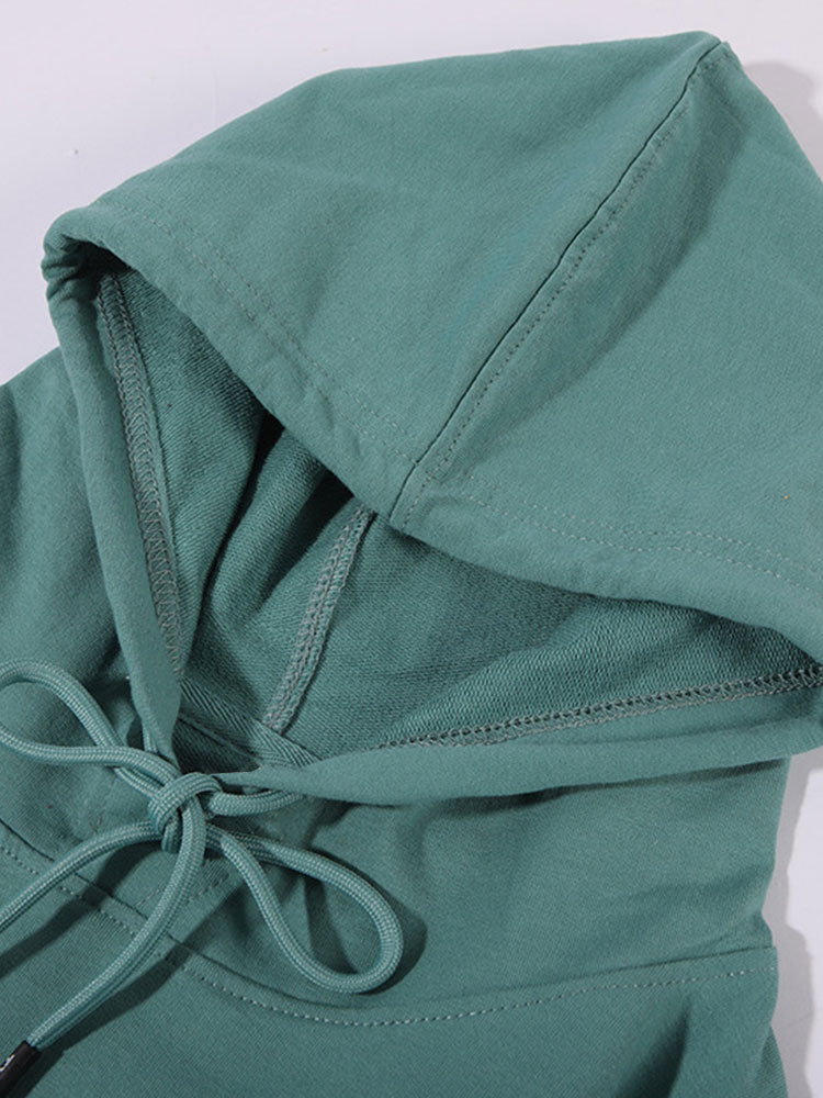 Rose Print Cotton Hoodie - Naturzy