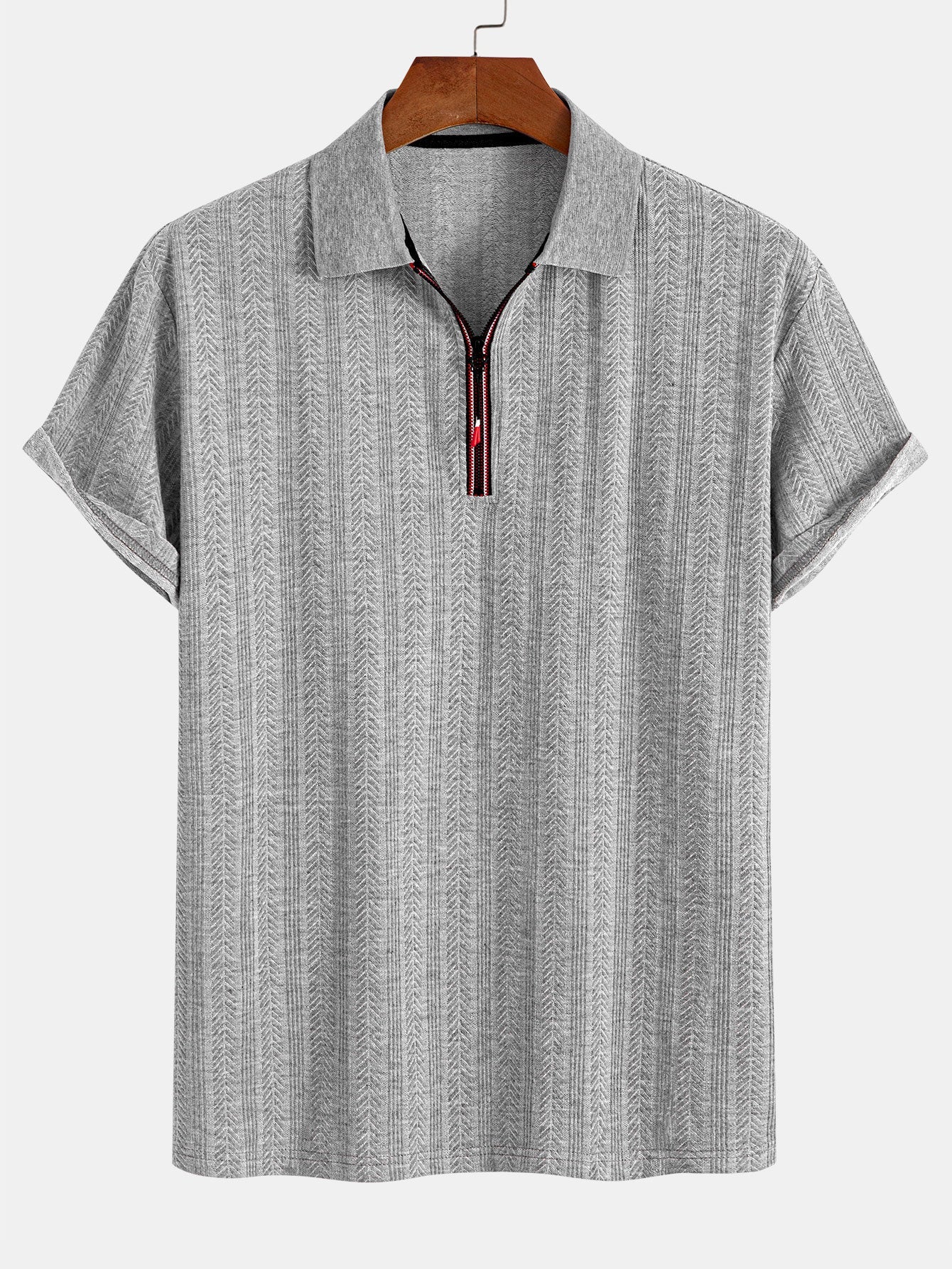 Textured Zipper Polo - Naturzy