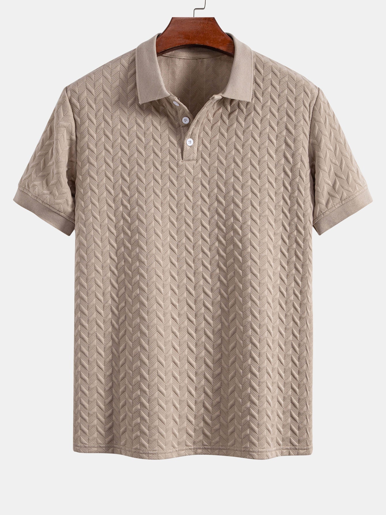Geometric Jacquard Polo - Naturzy