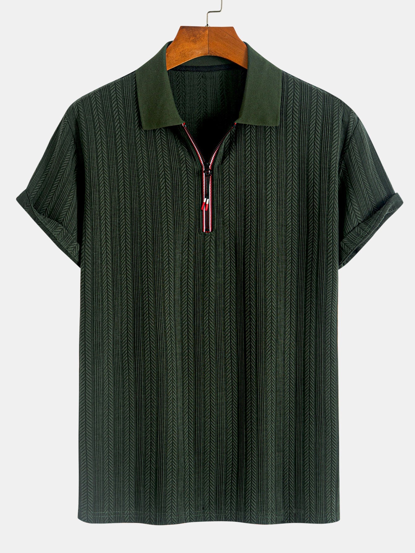 Textured Zipper Polo - Naturzy