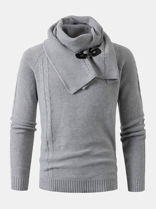 Detachable Scarf Neck Sweater - Naturzy