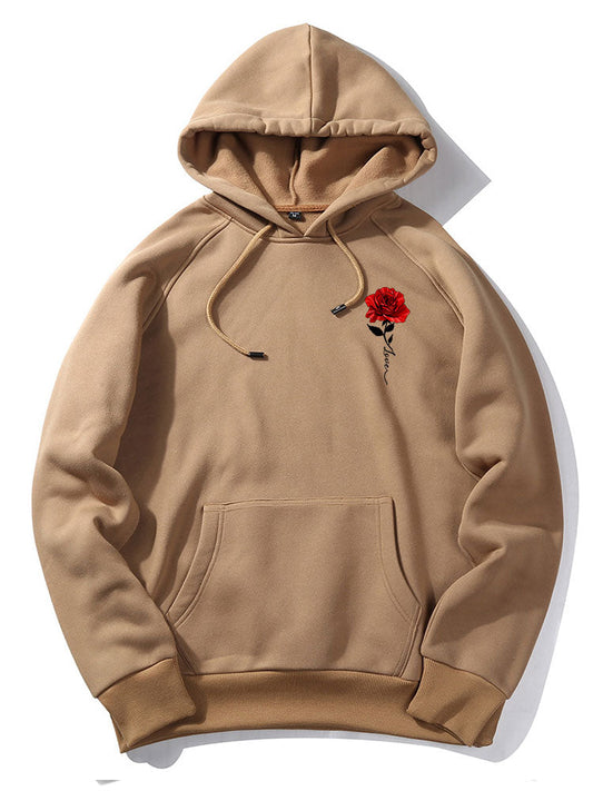 Rose Love Print Hoodie - Naturzy