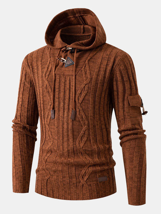 Horn Button Hooded Sweater - Naturzy
