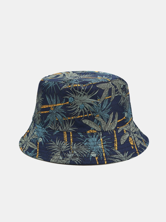 Double Side Reversible Palm Tree Pattern Bucket Hat - Naturzy