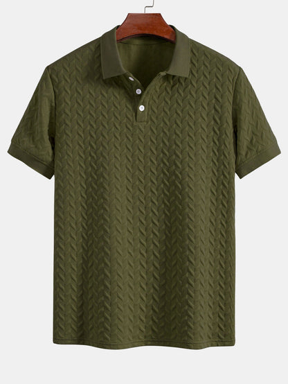 Geometric Jacquard Polo - Naturzy