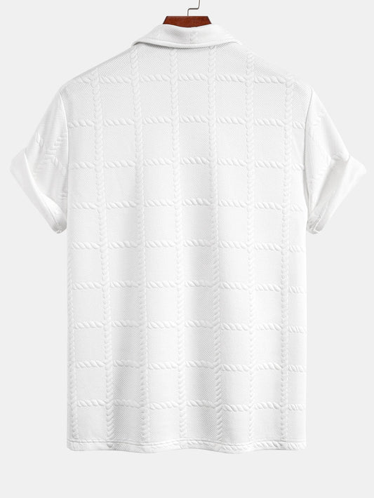 Checkered Jacquard  Polo Shirt - Naturzy