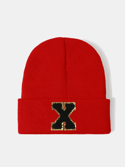 1pc Letter  A-Z Warm Knit Beanie Hat - Naturzy
