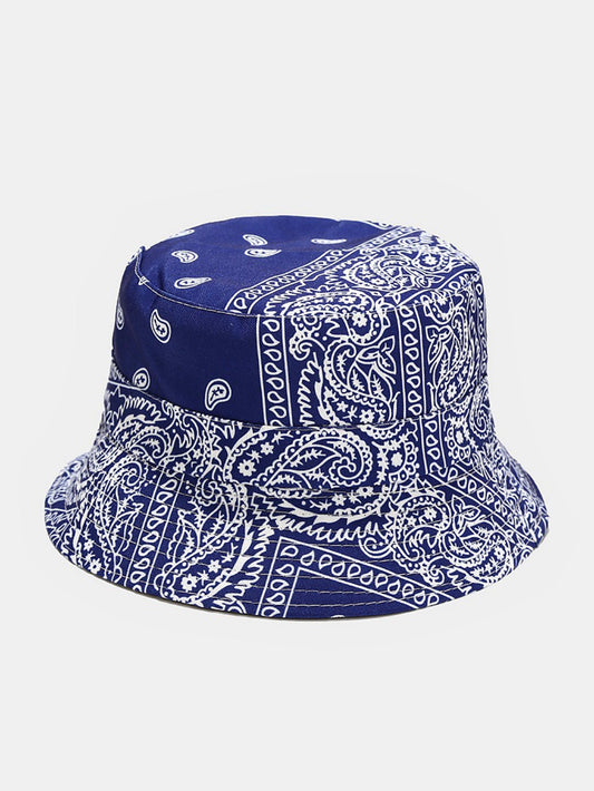 Double Side Reversible Paisley Print Bucket Hat - Naturzy