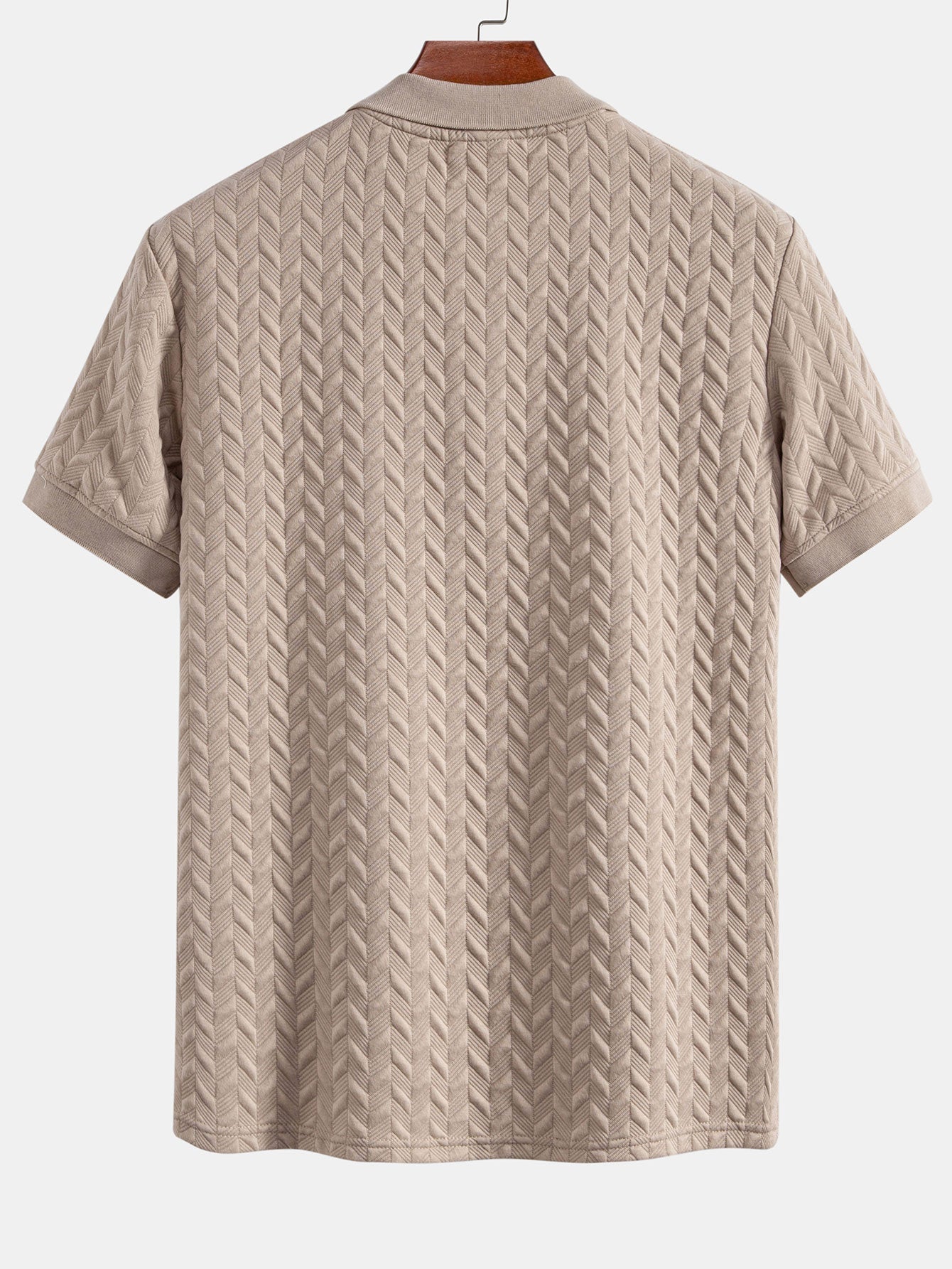 Geometric Jacquard Polo - Naturzy