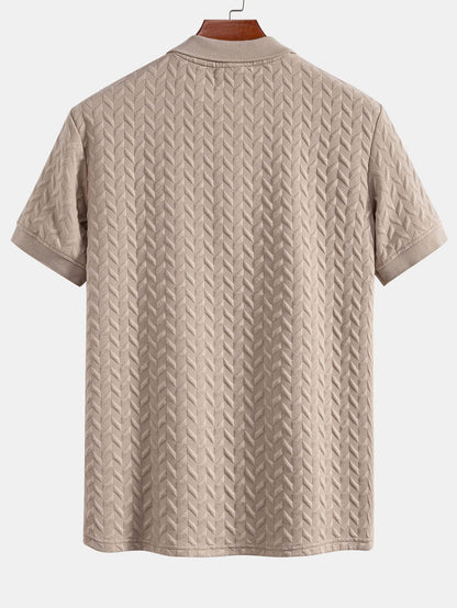 Geometric Jacquard Polo - Naturzy