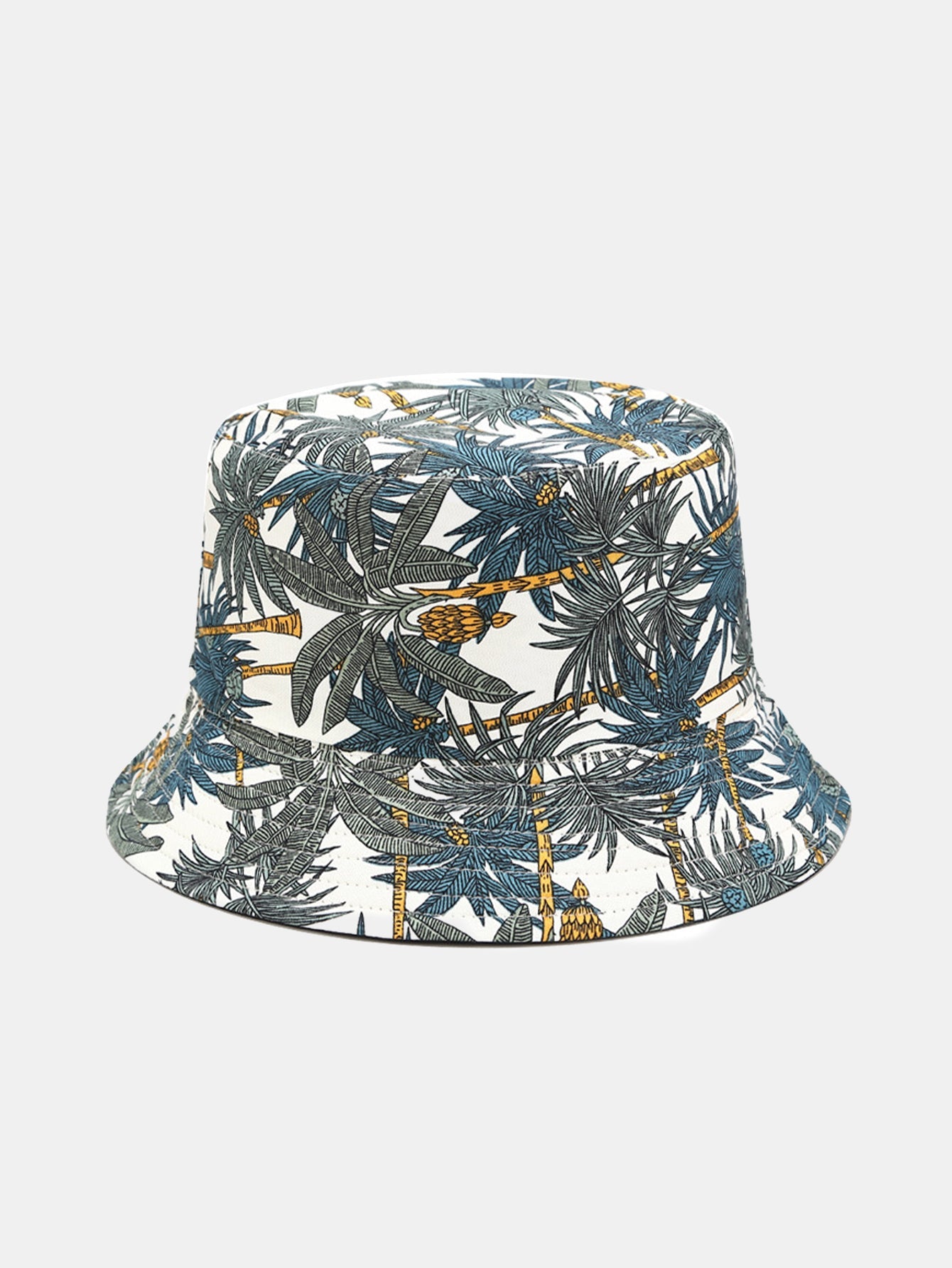 Double Side Reversible Palm Tree Pattern Bucket Hat - Naturzy