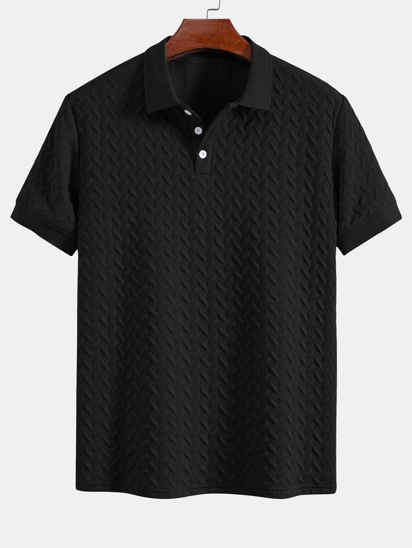 Geometric Jacquard Polo - Naturzy