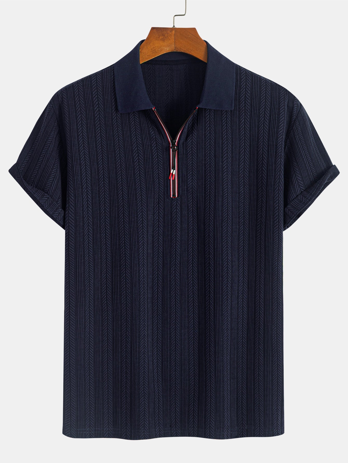 Textured Zipper Polo - Naturzy