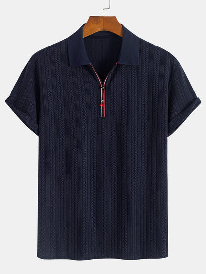 Textured Zipper Polo - Naturzy