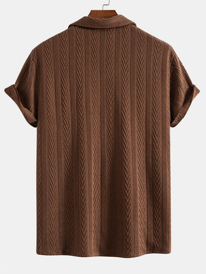 Texture Jacquard Cuban Shirt - Naturzy