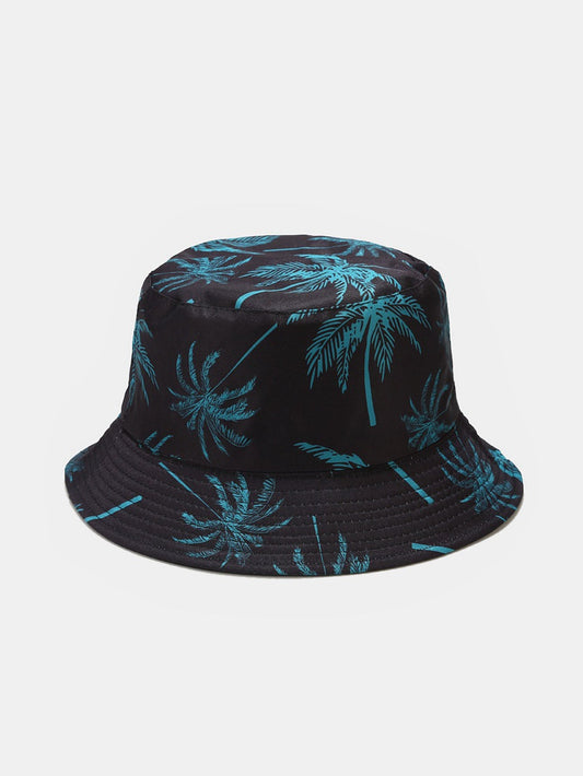 Double Side Reversible Palm Tree Pattern Bucket Hat - Naturzy