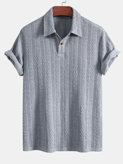 Short Sleeve Jacquard Polo - Naturzy