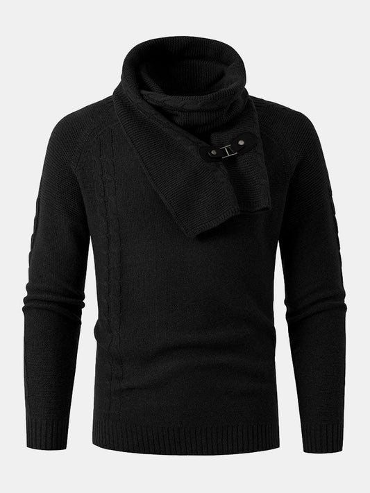 Detachable Scarf Neck Sweater - Naturzy