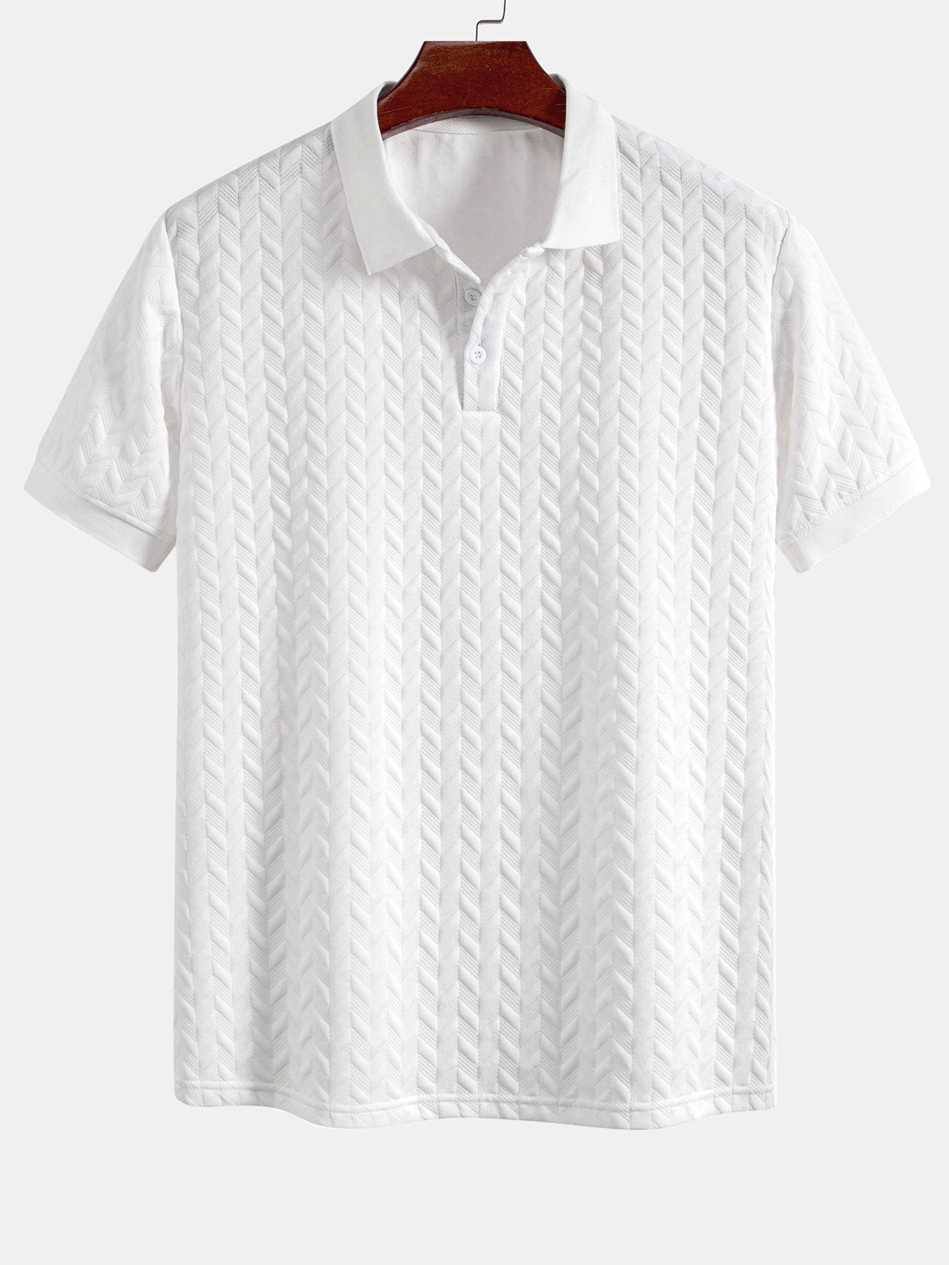 Geometric Jacquard Polo - Naturzy