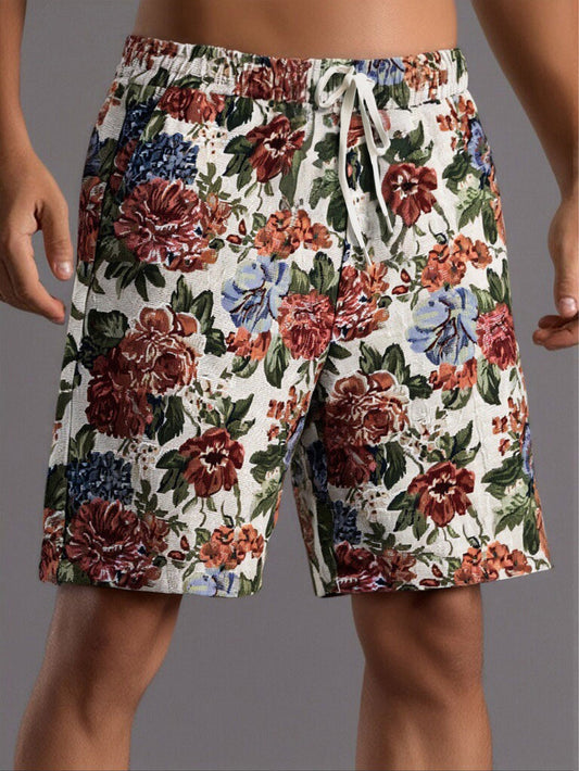 Floral Jacquard Shorts - Naturzy