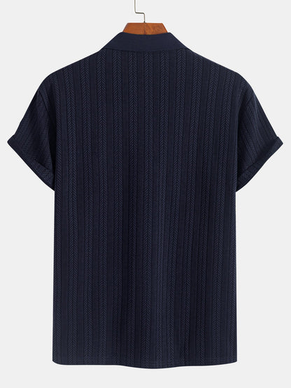 Textured Zipper Polo - Naturzy