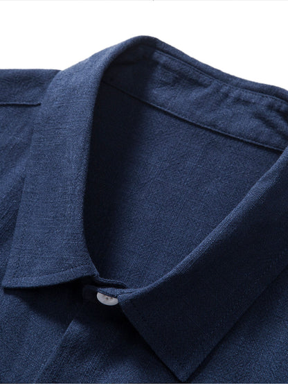 Linen Rayon Blend Button Up Shirt - Naturzy