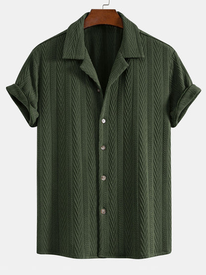 Texture Jacquard Cuban Shirt - Naturzy