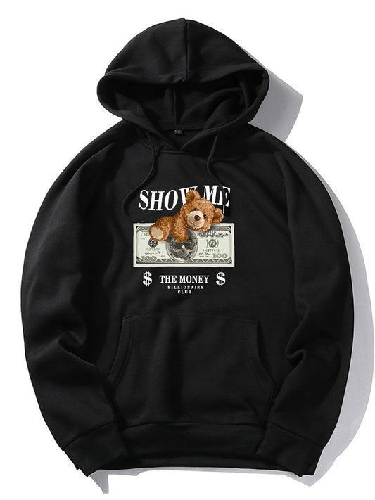 Money Bear Print Hoodie - Naturzy