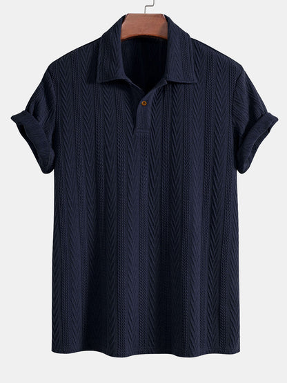 Short Sleeve Jacquard Polo - Naturzy